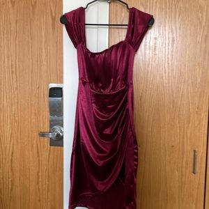 Small Purple Burgundy Corset Bodycon party event dress